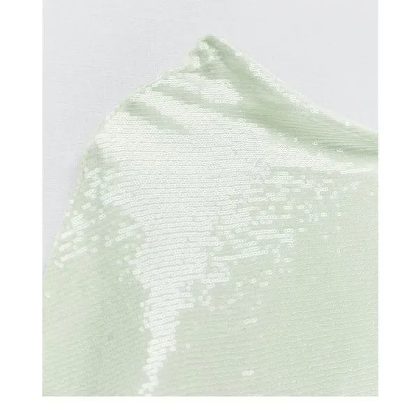 ZARA SEQUIN ASYMMETRIC KNIT DRESS LIMITED EDITION Maxi Formal - Picture 9 of 11